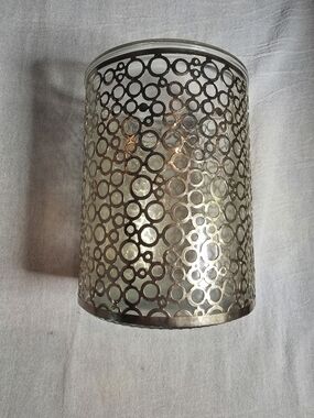 Gold Tone Geometric Circle Candle Holder